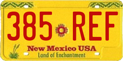 NM license plate 385REF