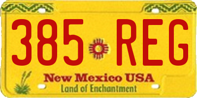 NM license plate 385REG