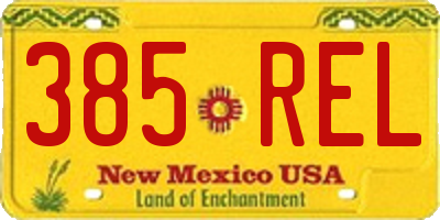 NM license plate 385REL
