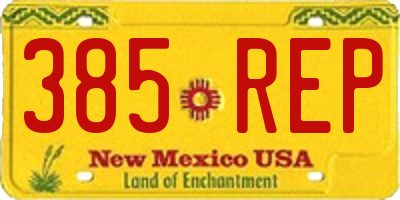 NM license plate 385REP