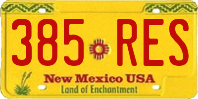 NM license plate 385RES