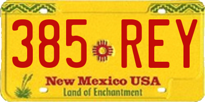 NM license plate 385REY