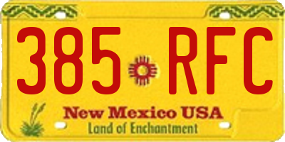 NM license plate 385RFC