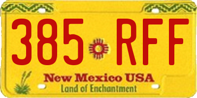 NM license plate 385RFF