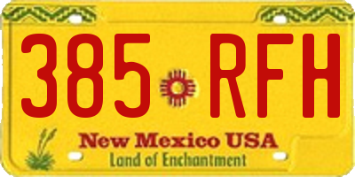 NM license plate 385RFH