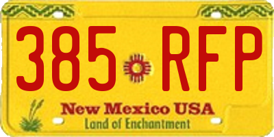 NM license plate 385RFP