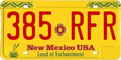 NM license plate 385RFR