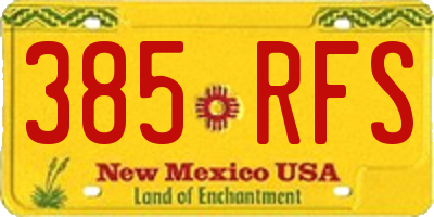 NM license plate 385RFS