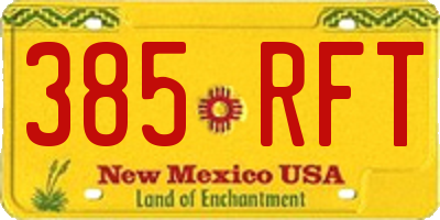NM license plate 385RFT