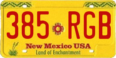 NM license plate 385RGB