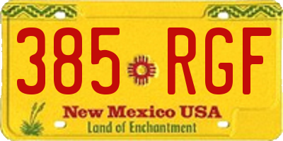 NM license plate 385RGF