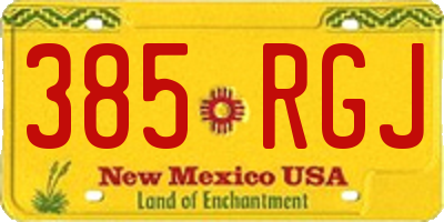 NM license plate 385RGJ