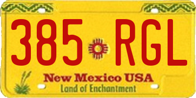 NM license plate 385RGL