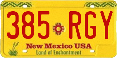 NM license plate 385RGY