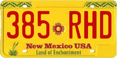 NM license plate 385RHD