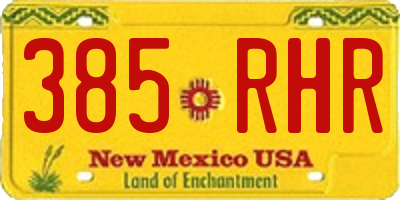 NM license plate 385RHR