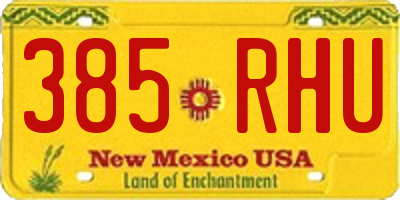 NM license plate 385RHU