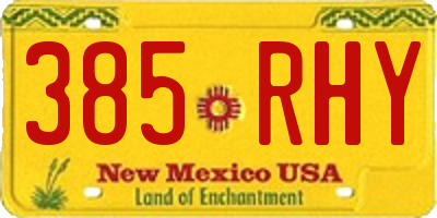 NM license plate 385RHY