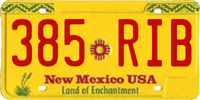 NM license plate 385RIB