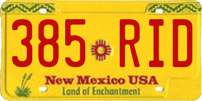 NM license plate 385RID
