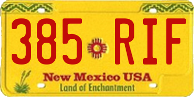 NM license plate 385RIF