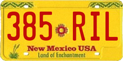 NM license plate 385RIL