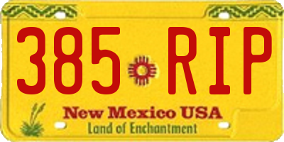 NM license plate 385RIP
