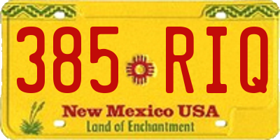 NM license plate 385RIQ