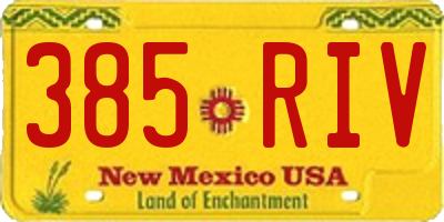 NM license plate 385RIV