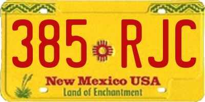 NM license plate 385RJC