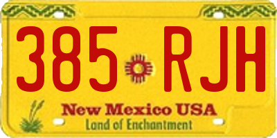 NM license plate 385RJH