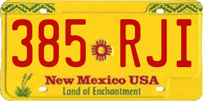 NM license plate 385RJI