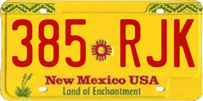NM license plate 385RJK