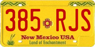 NM license plate 385RJS
