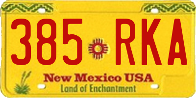 NM license plate 385RKA