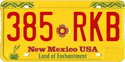 NM license plate 385RKB