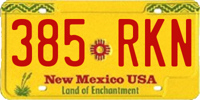 NM license plate 385RKN