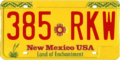 NM license plate 385RKW