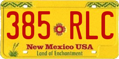 NM license plate 385RLC