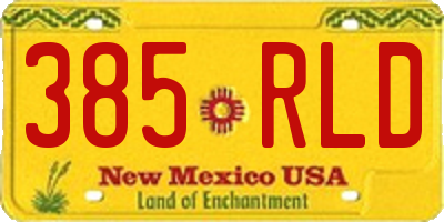 NM license plate 385RLD