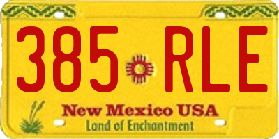NM license plate 385RLE