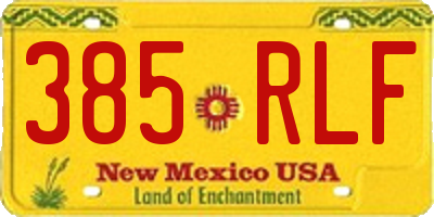 NM license plate 385RLF