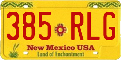 NM license plate 385RLG