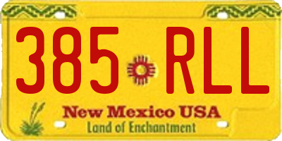 NM license plate 385RLL