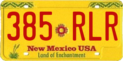 NM license plate 385RLR