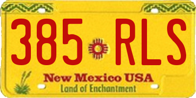 NM license plate 385RLS