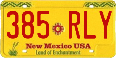 NM license plate 385RLY