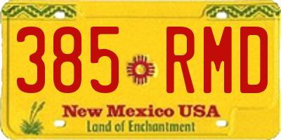 NM license plate 385RMD