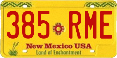 NM license plate 385RME