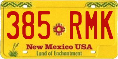 NM license plate 385RMK